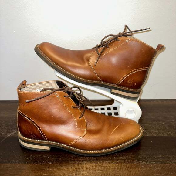 Original Penguin Men's Monty Brown Leather Chukka Boots US9 EU42 - Picture 1 of 11